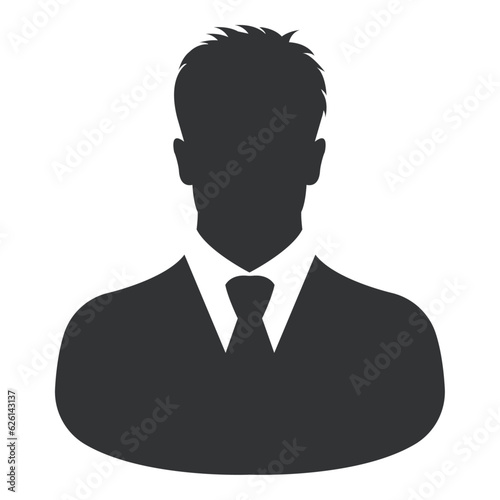 Businessman silhoutte icon with office suit and tie