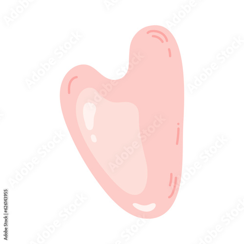 Natural pink quartz stone, gua sha scraper