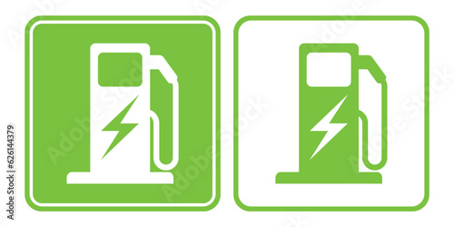 Charge Station for Ecology Hybrid Vehicle Silhouette Icon.Charging point symbol for electric cars. Electric Car Charger Glyph Pictogram. Electric Car Recharge Sign. Isolated Vector Illustration.