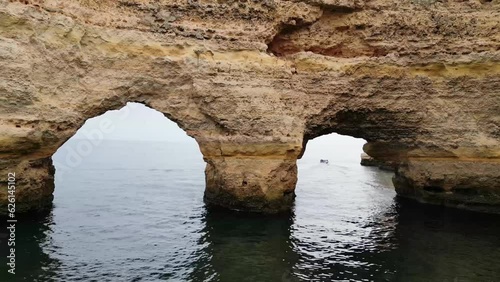 Drone shot of arches on the Algarve Coast in Portugal