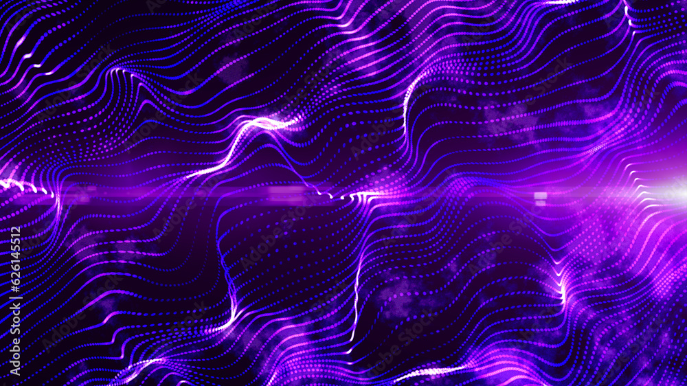 beautiful laser Purple space particle form, futuristic neon graphic Background, energy 3d abstract art element illustration, technology artificial intelligence wallpaper