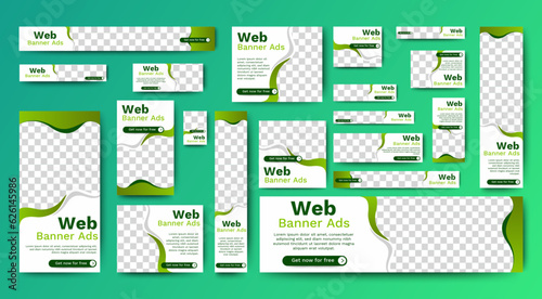 Set of promotion kit banner template design with modern and minimalist concept user for web page, ads, annual report, banner, background, backdrop, flyer, brochure, card, poster, presentation layout
