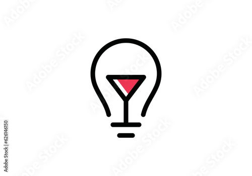 lamp glass logo vector. creative energy symbol icon