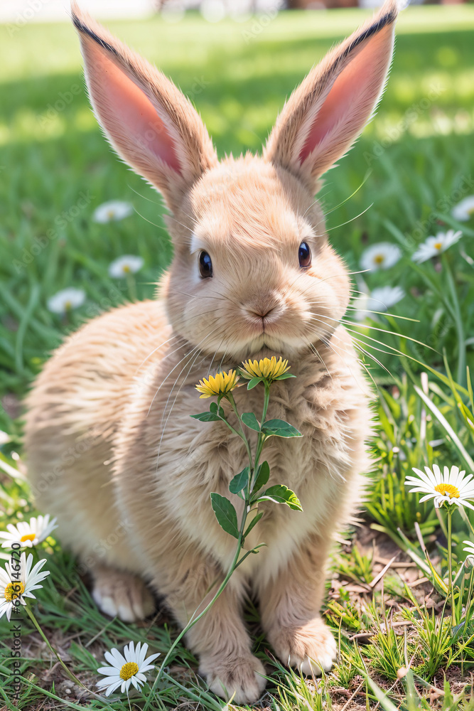 A Baby Bunny On The Grass