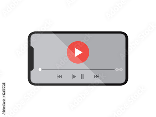 動画を再生しているスマホの画面のイラスト