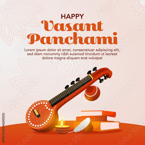 Vasant Panchami celebration vector design