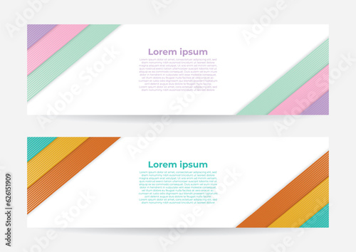 set of colorful papercut banner template Free Download set of colorful papercut banner template - GFXLoad