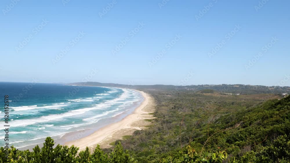 View looking over Tallow Beach in Byron Bay, New South Wales, east Australia View looking over Tallow Beach in Byron Bay, New South Wales, east Australia