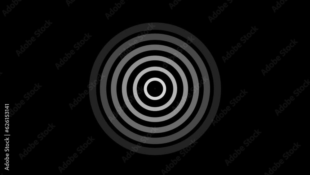4K Radio waves animation on black background.s_82