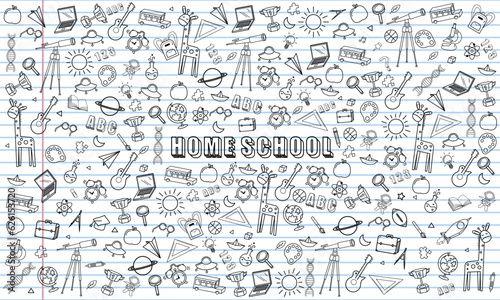 Blank white worksheet exercise book Home school and back to school vector design.