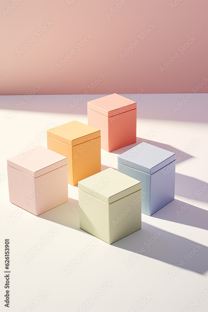 Fototapeta premium Beautiful gift box in pastel colour