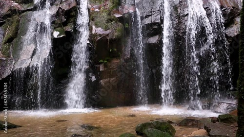 Slow motion shooting of Kanabiki Falls in Miyazu City, one of Japan's top 100 waterfalls. photo