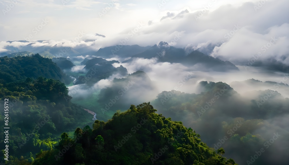 time clouds over the mountains, AI generated time clouds over the mountains, AI generated