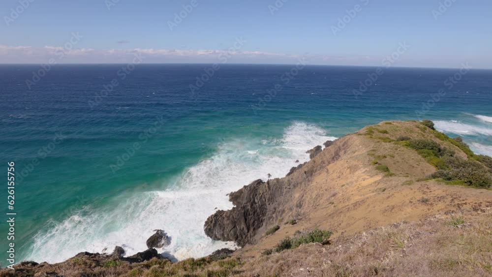 View looking over Tallow Beach in Byron Bay, New South Wales, east Australia