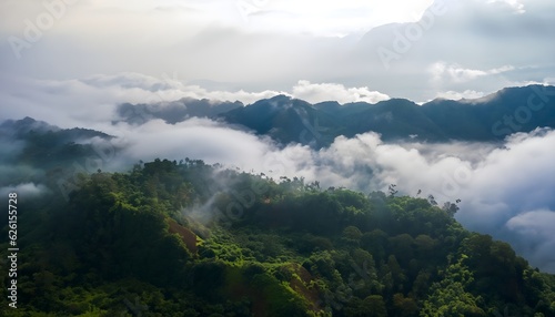 clouds over the mountains, AI generated 