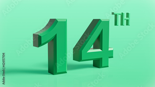 3d render 14th no special made for pakistan independence day