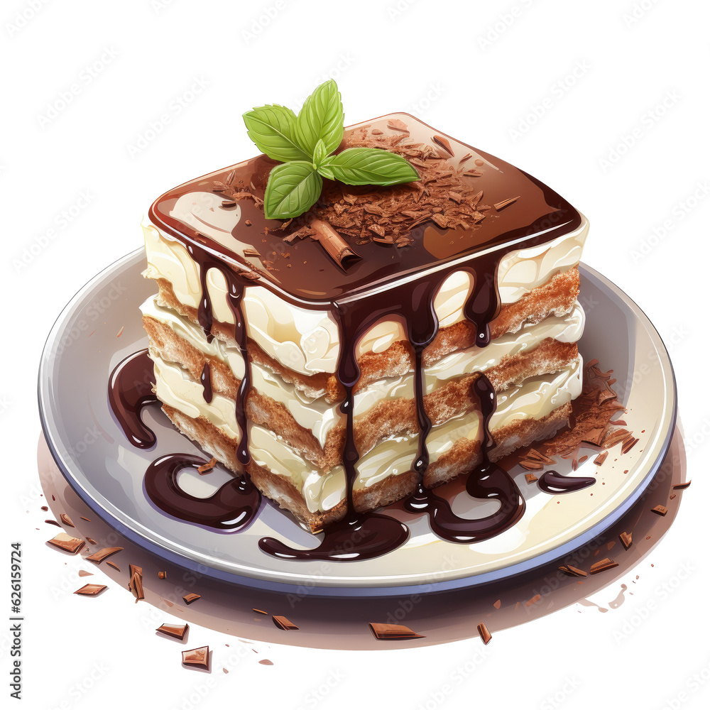 Tiramisu illustration generative ai Tiramisu illustration generative ai