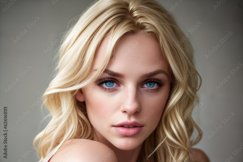 captivating blonde with striking blue eyes in this stunning headshot close-up, radiating timeless elegance and grace captivating blonde with striking blue eyes in this stunning headshot close-up, radiating timeless elegance and grace