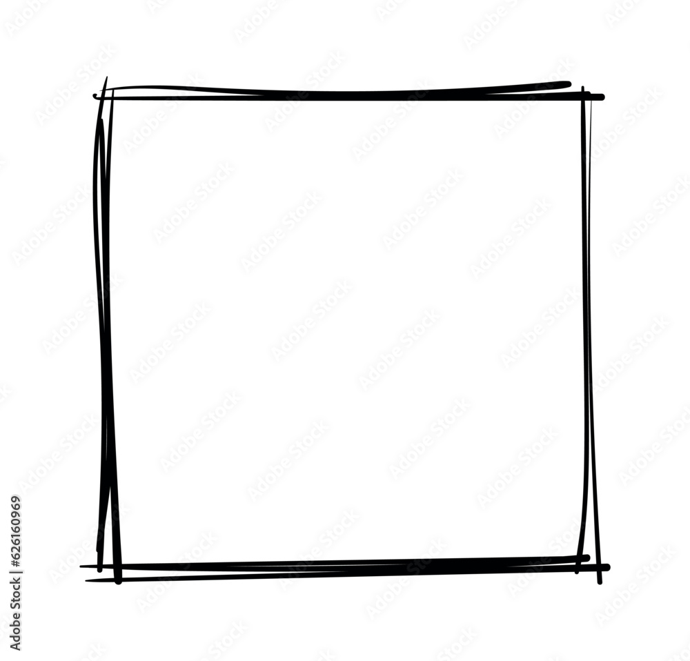 Hand drawn frames. Handdrawn square frame. Vector borders grunge template set. Hand drawn frames. Handdrawn square frame. Vector borders grunge template set.