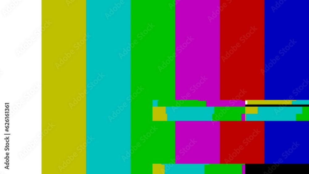 No signal.Not working, Distortions and Interferences on the TV screen. Color frame to customize the colors of the TV.Looped endless video..
