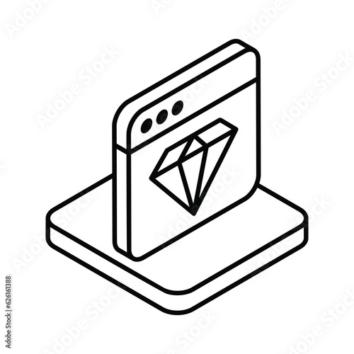 Diamound Icon vector stock illustration. photo