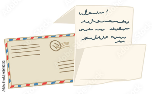 Vintage letter with handwritten message on paper