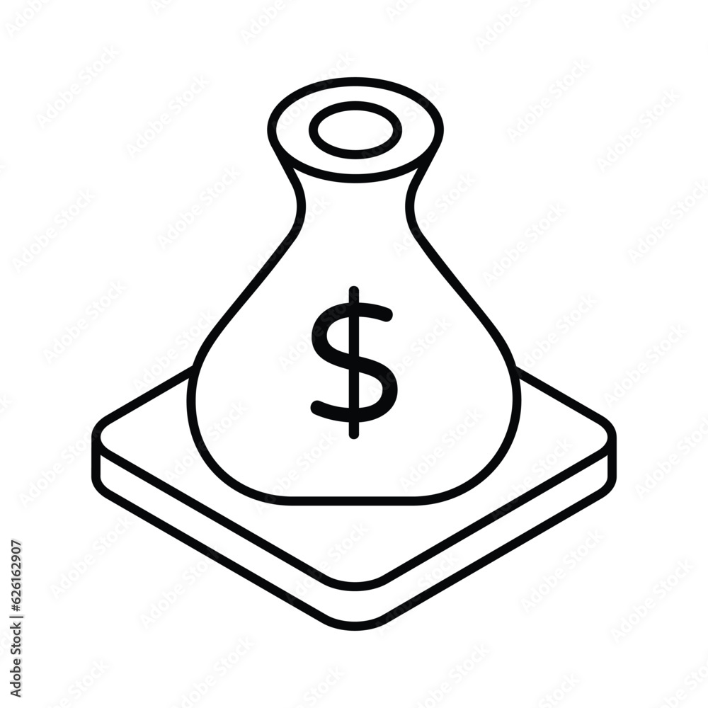 Money Bag Icon vector stock illustration. Money Bag Icon vector stock illustration.