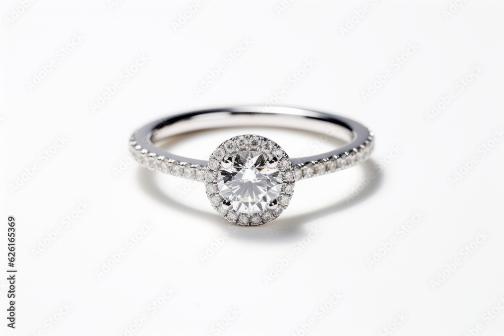 catalogue photo closeup of wedding ring made of white gold, white background. AI Generated catalogue photo closeup of wedding ring made of white gold, white background. AI Generated