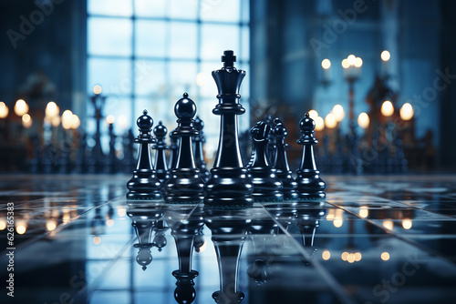 chess competition Concept of Strategy business ideas, chess battle, business strategy concept. AI Generated