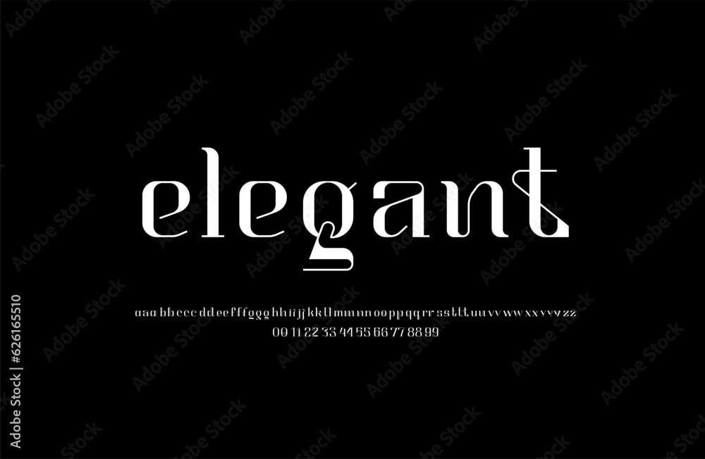 Elegant beautiful alphabet serif font, classic lettering, or design, set including two sets of differently lowercase letters and numbers, vector illustration 10EPS Elegant beautiful alphabet serif font, classic lettering, or design, set including two sets of differently lowercase letters and numbers, vector illustration 10EPS