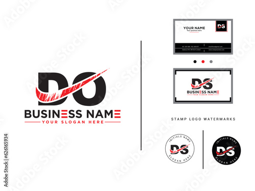 Stylish Brush Letter do Logo Icon, Creative do Logo Design With Business Card