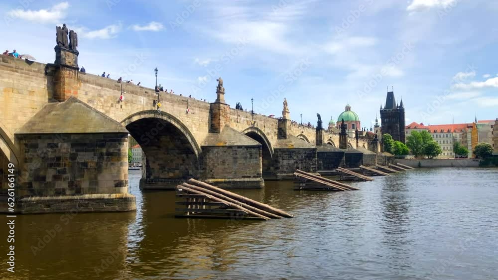 River view of Charles Bridge in Prague Czech Republic River view of Charles Bridge in Prague Czech Republic