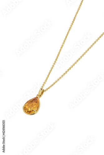 Gold chain with Topaz and Diamonds including clipping path 