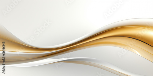 Abstract golden metal lines over white background. AI Generated