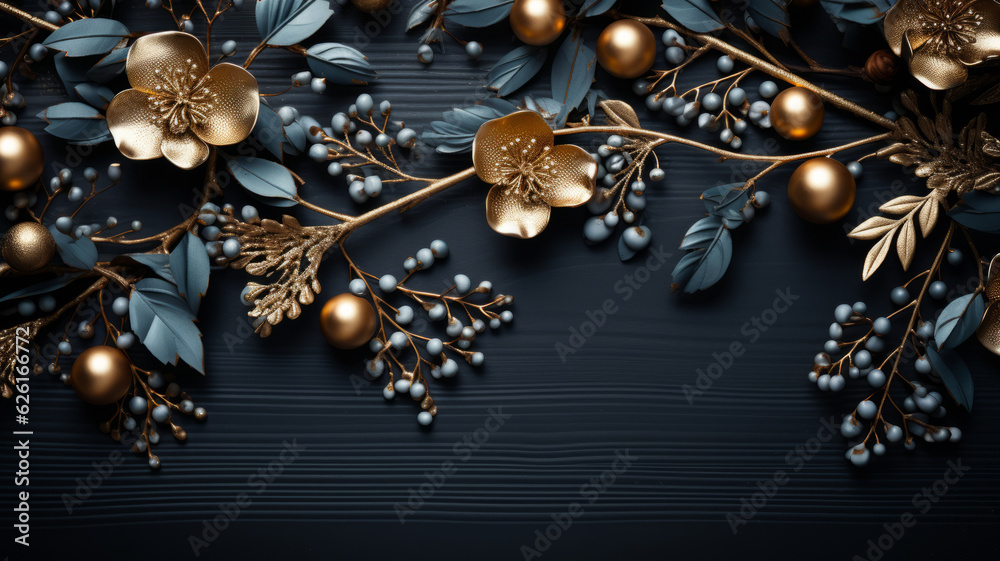Christmas frame of tree branches. AI Generated Christmas frame of tree branches. AI Generated