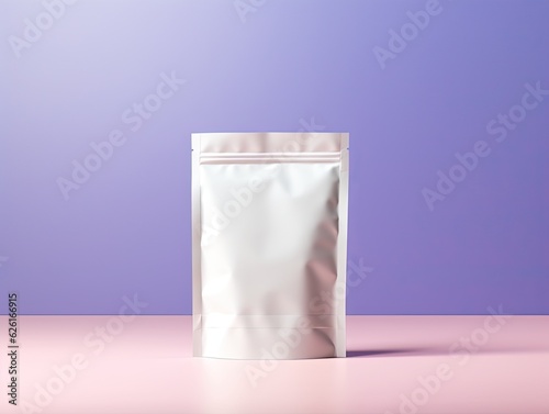 Fondo de producto, rosa y morado con bolsa blanca