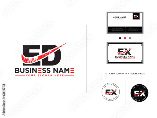 Minimalist ed Brush Logo Icon, Creative Luxury ed Monogram Logo