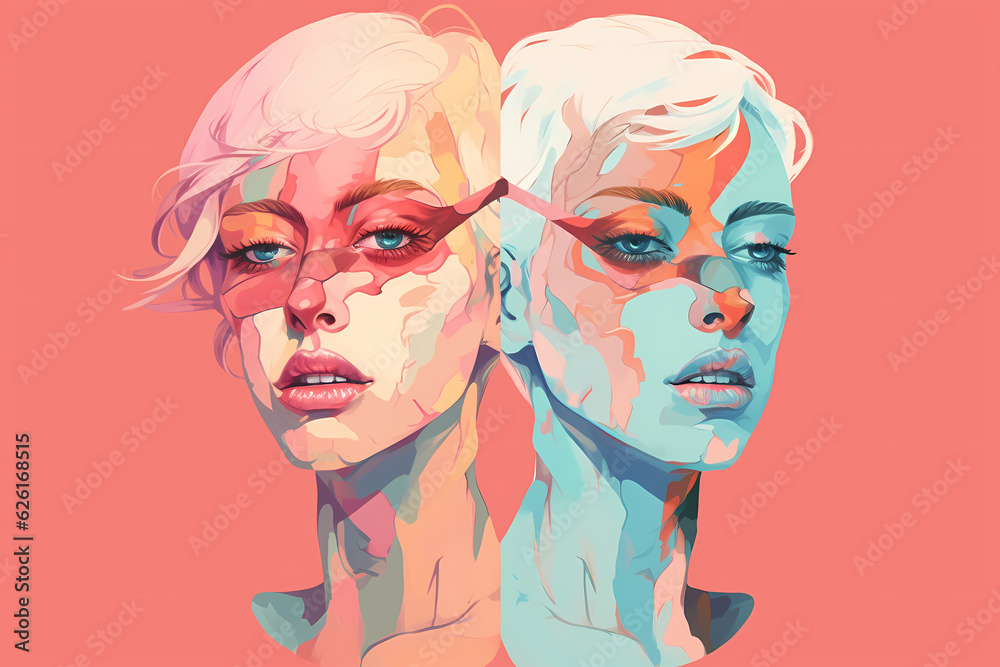 Gender dysphoria two non binary persons Generative AI Gender dysphoria two non binary persons Generative AI