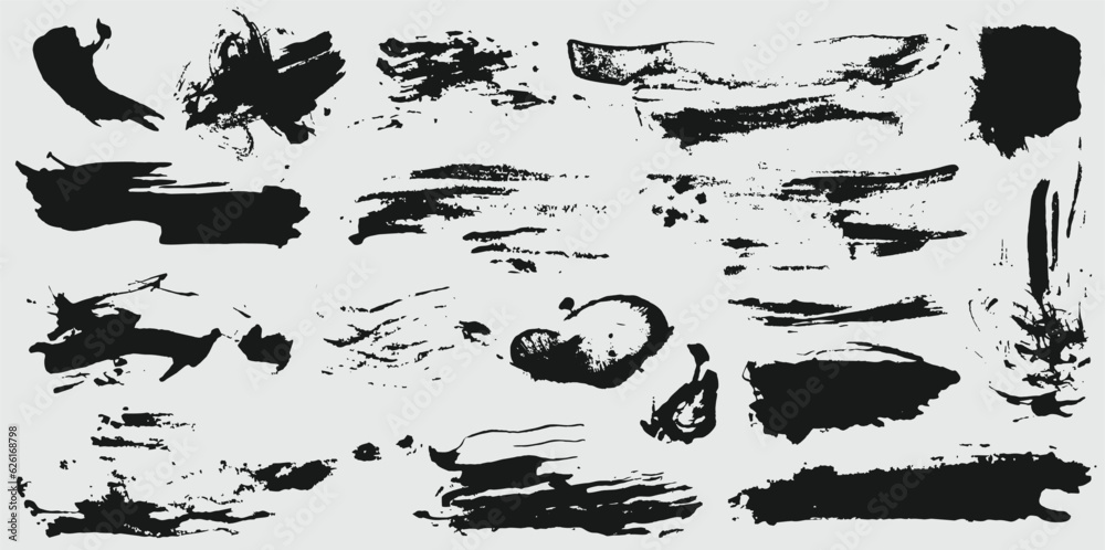 custom made wallpaper toronto digitalBlack silhouette spot with droplets, smudges, stains, splashes. Ink blot in grunge style. Vector illustration