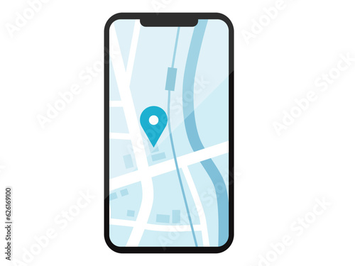 地図が表示されているスマホの画面