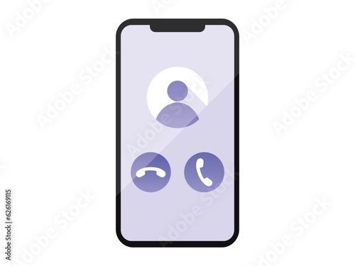 着信中のスマホの画面のイラスト