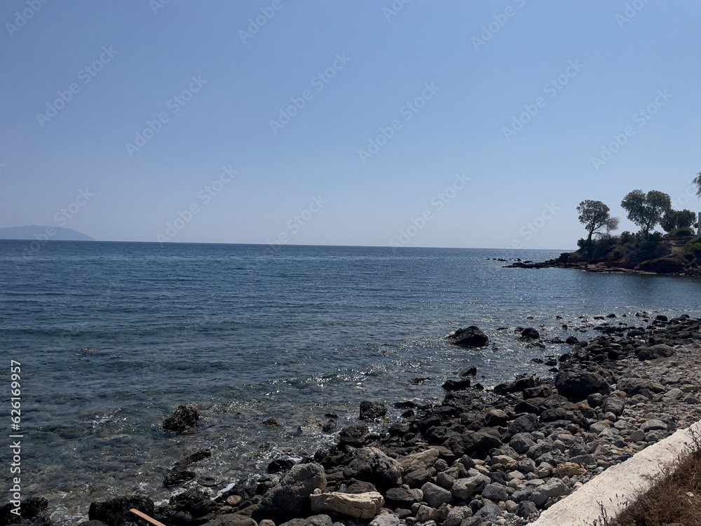 rocky coast of the sea in Greece