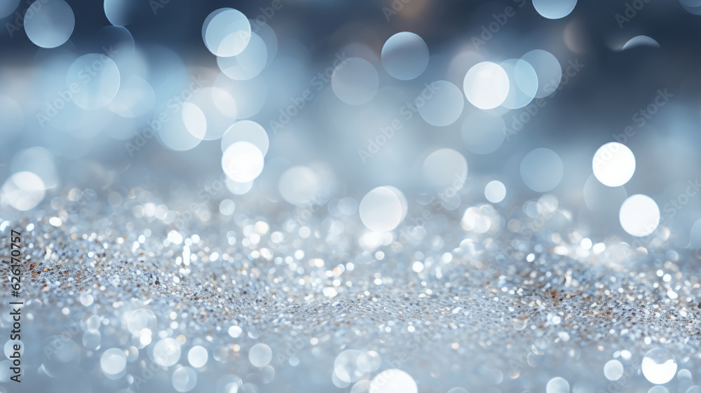 Glitter White bokeh texture. AI Generated