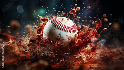 baseball pitched at a batter coming right at him. AI Generated photo