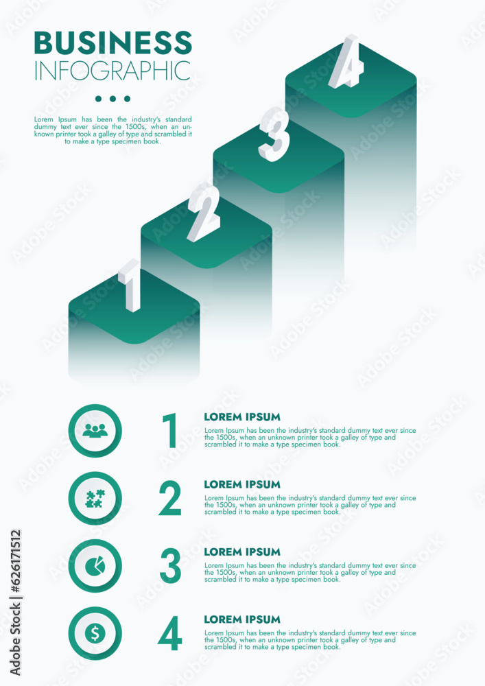 Fototapeta premium Infographic template for presentations and features data visualization includes a process chart with diagrams, steps, options. The concept for marketing through illustrations for drive to success.