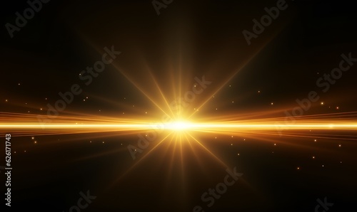 Abstract golden light lens flare background