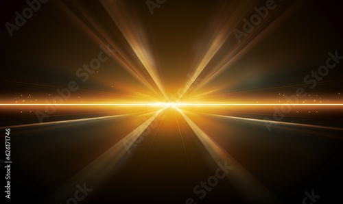 Abstract golden light lens flare background