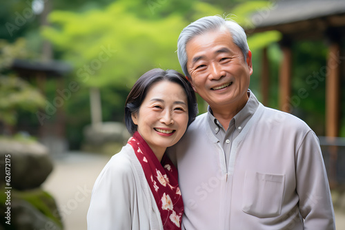 happy retired couple in the park © sam