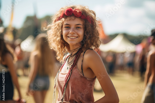 A girl at the festival. AI Generated