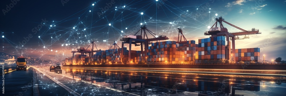 Transportation and logistic network distribution growth. AI Generated ...
